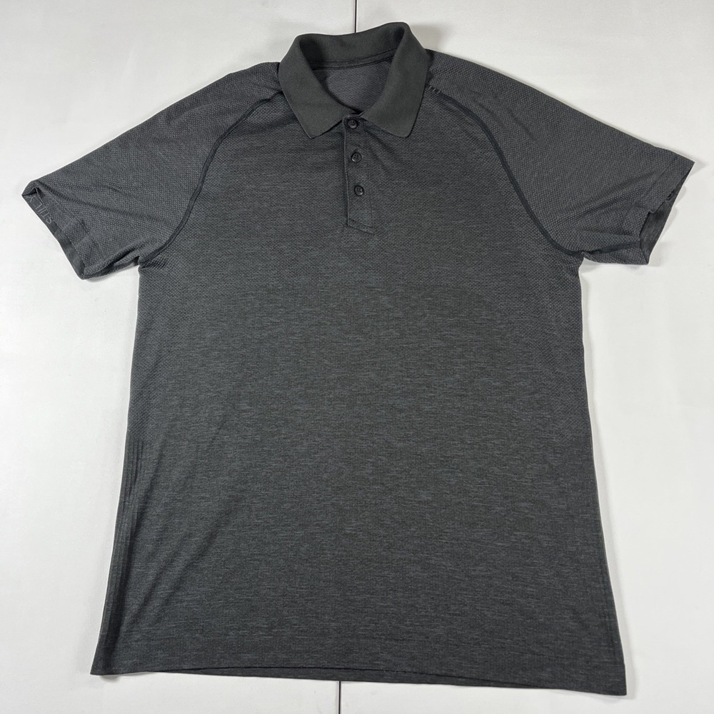 Lululemon Polo Metal Vent Short Sleeve Golf Performance Black Men's M